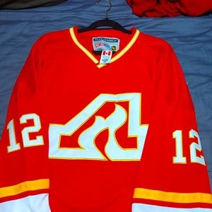 Authentic CCM #12 Tom Lysiak Atlanta Flames jersey size 56